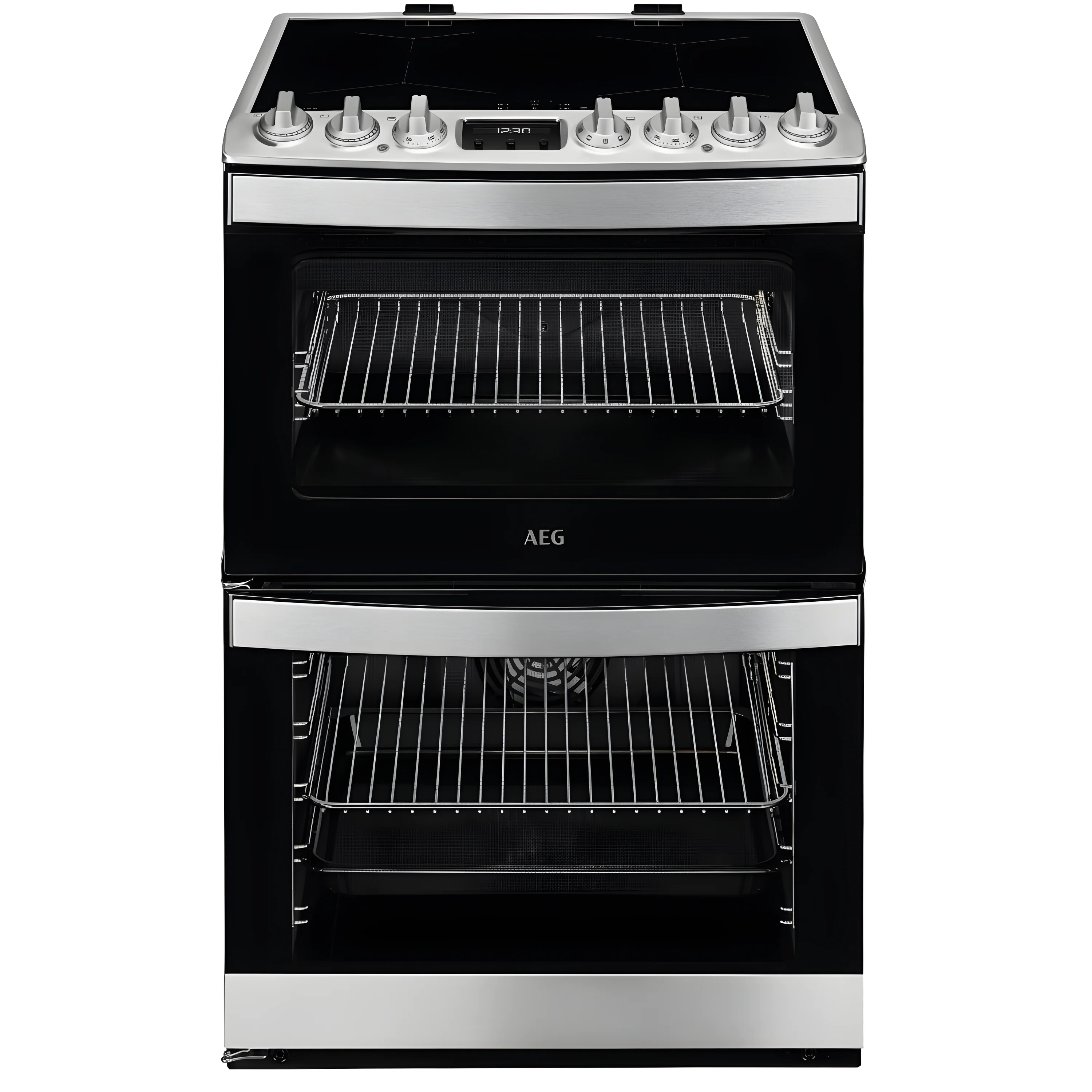 AEG CIB6734ACM - Stainless Steel Induction Electric Cooker with Double Oven - 73/39 Litres - A energy