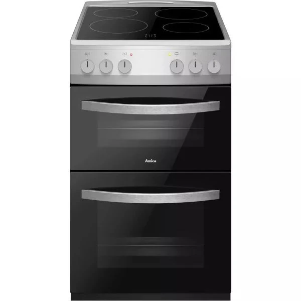 Amica AFC502SS 50Cm Ceramic Cooker Twin Cavity - Stainless Steel - A/A energy