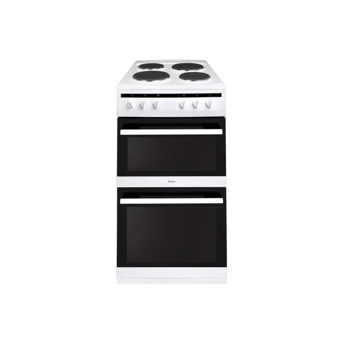 Amica AFS5500WH - White 50cm Electric Double Oven - Solid Plate Hob - A/A Energy