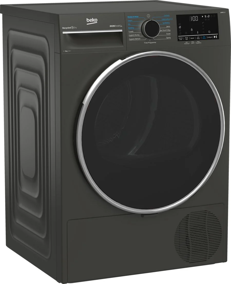 Beko B5T4923I Freestanding Graphite 9kg Heat Pump Tumble Dryer with IronFinish™ - A++Rated - Image 2