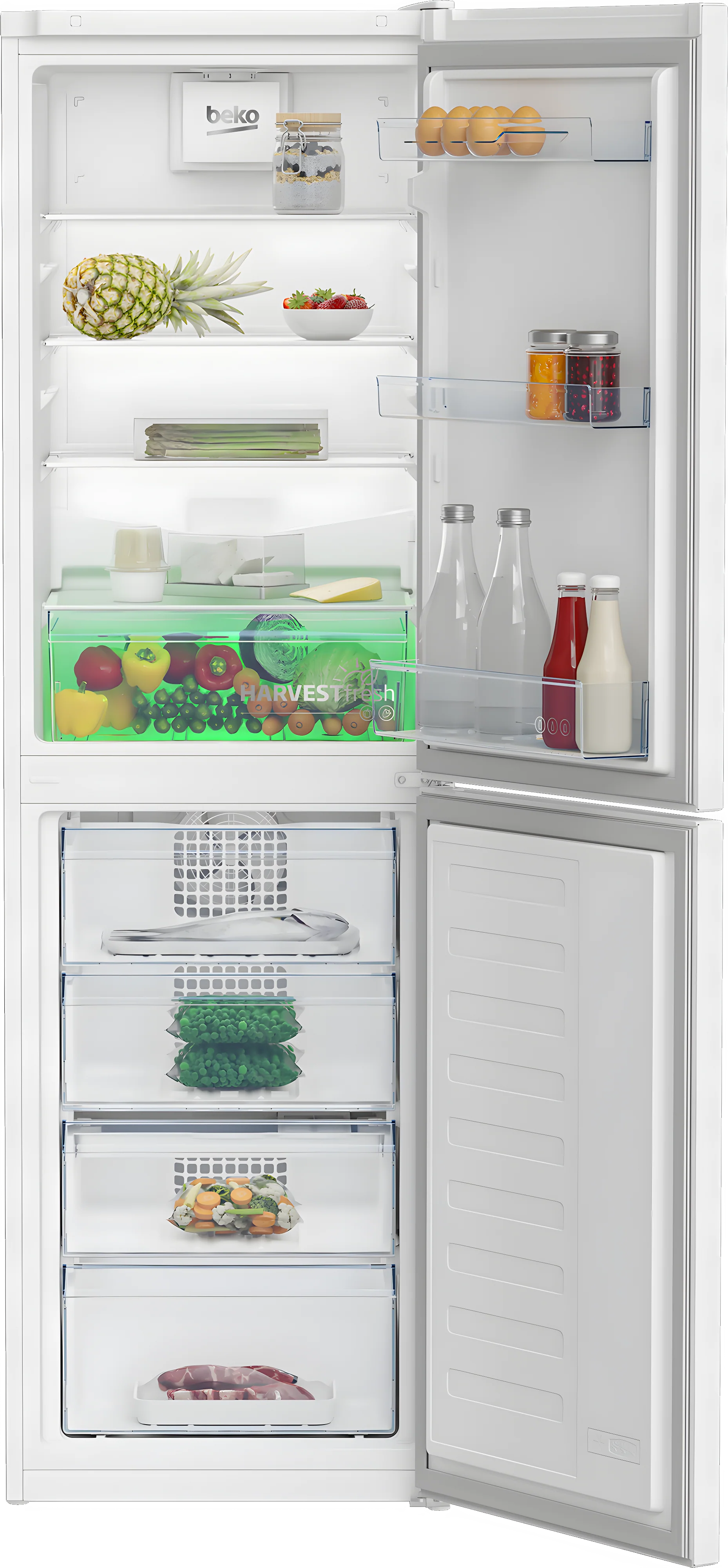Beko CNG4582VW - White Freestanding Frost Free Fridge Freezer - 168L/102L - E Energy - Image 3