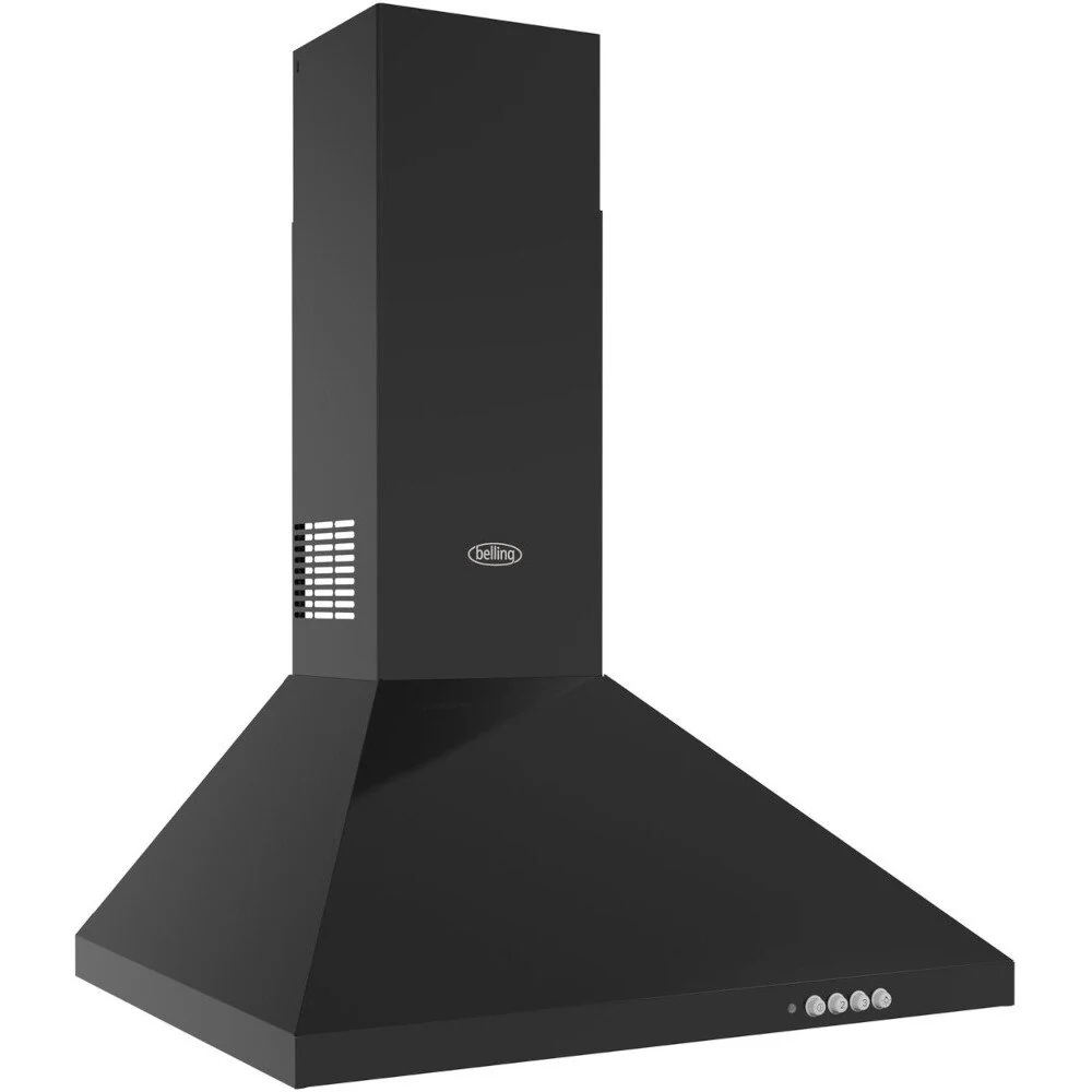 Belling CHIM 603PYR BLK 444411681 - Black Chimney Cooker Hood - 600 m³/h - C Energy Rating - Image 3