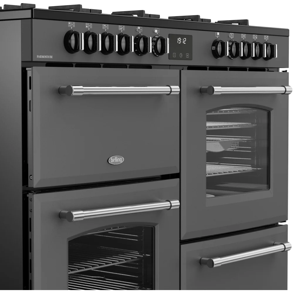 Belling Farmhouse 110 DF 444411837 - Grey 110cm Dual Fuel Range Cooker - 157L - A Energy Rating - Image 5