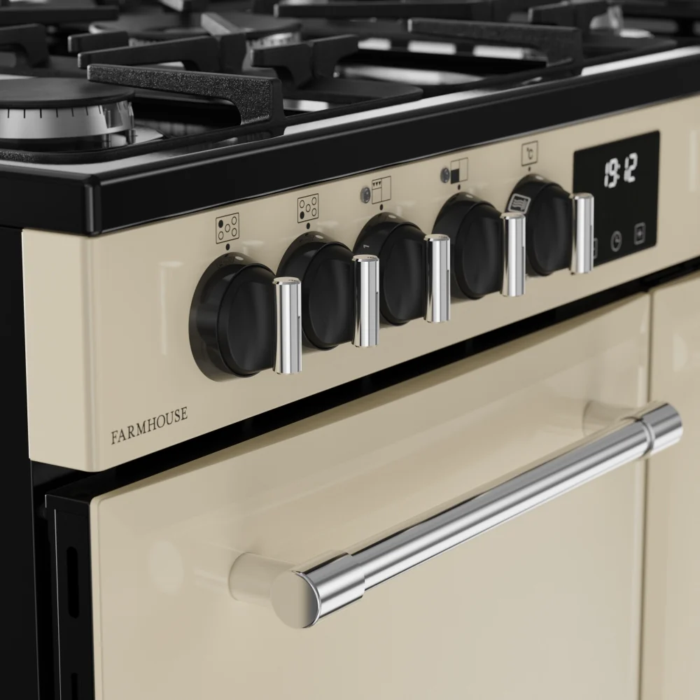 Belling Farmhouse 90DF 444411821 - Cream 90cm Dual Fuel Range Cooker - 174L Capacity - A Energy Rating - Image 4