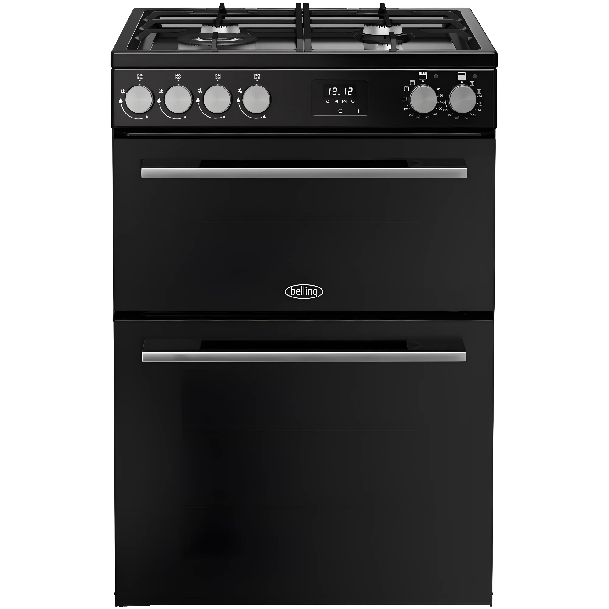 Belling FSA VISION 60DF BSS 444412048 - Black Dual Fuel Cooker with Double Oven - 60cm 99L - A Rated
