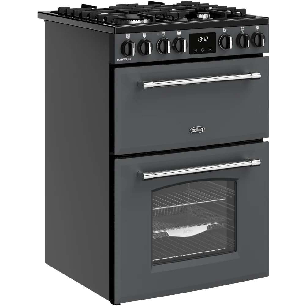 Belling MRA FARMHOUSE 60 444411812 - Grey Dual Fuel Cooker - 33/70L Ovens - AirFry - A Energy - Image 2