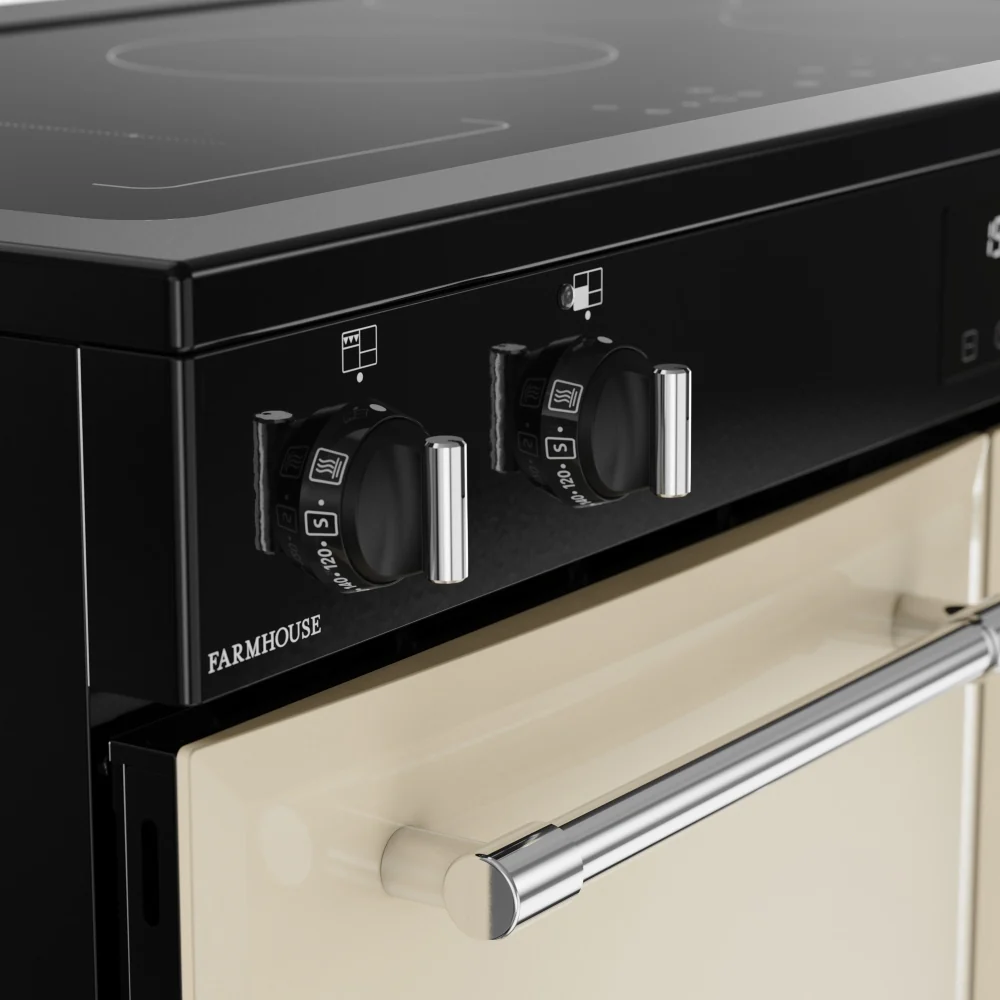 Belling RCA FARMHOUSE 100Ei 444411833 - Cream 100cm Range Cooker - 5 Zone Induction Hob, 2 Ovens, AirFry Function - A Energy Rated - Image 4
