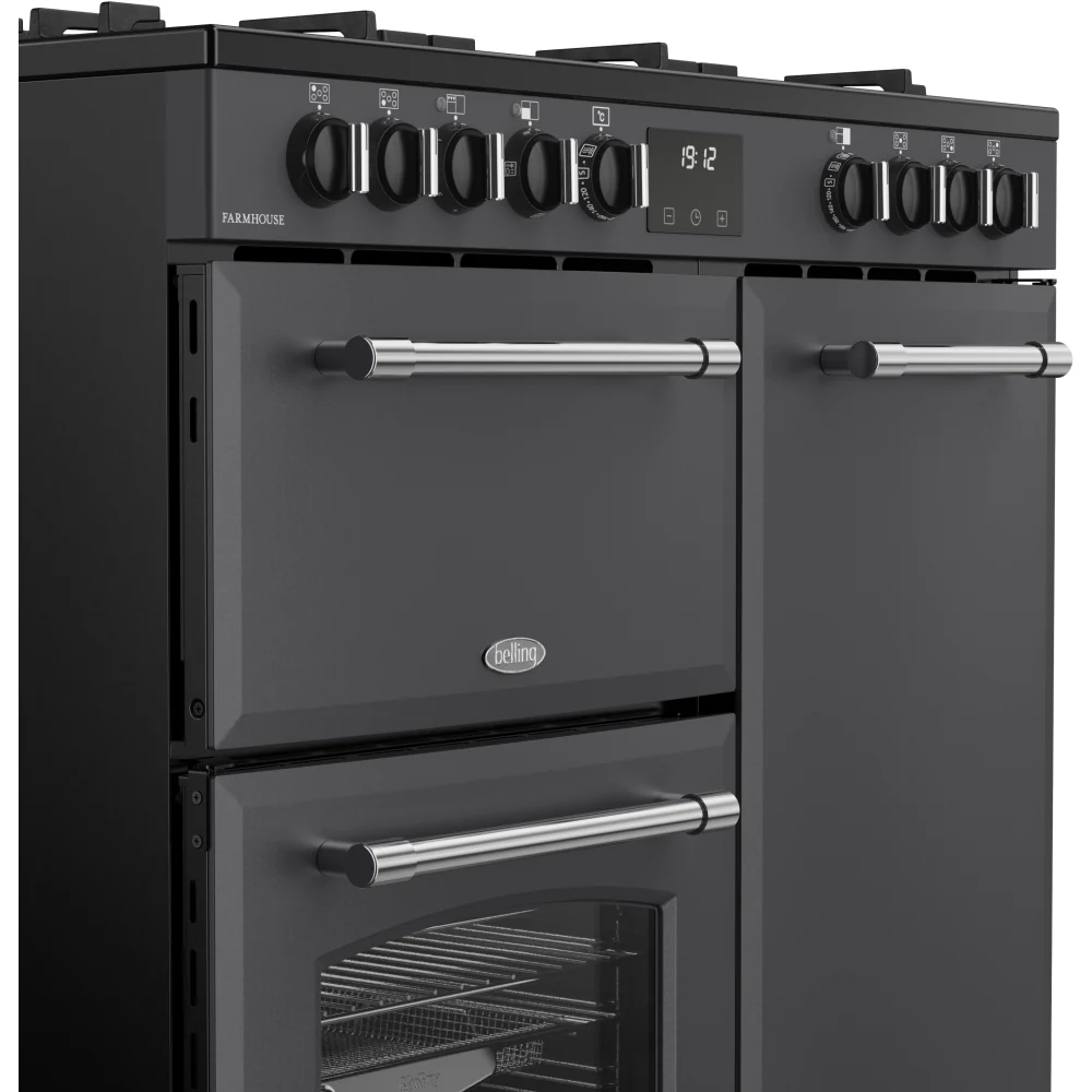 Belling RCA FARMHOUSE 90DF A 444411819 - Grey 90cm Dual Fuel Range Cooker - 174L - A Energy - Image 5