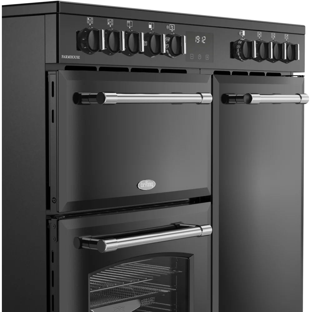 Belling RCA FARMHOUSE 90E BL 444411817 - Black 90cm Ceramic Range Cooker - 174L - A Energy Rating - Image 5