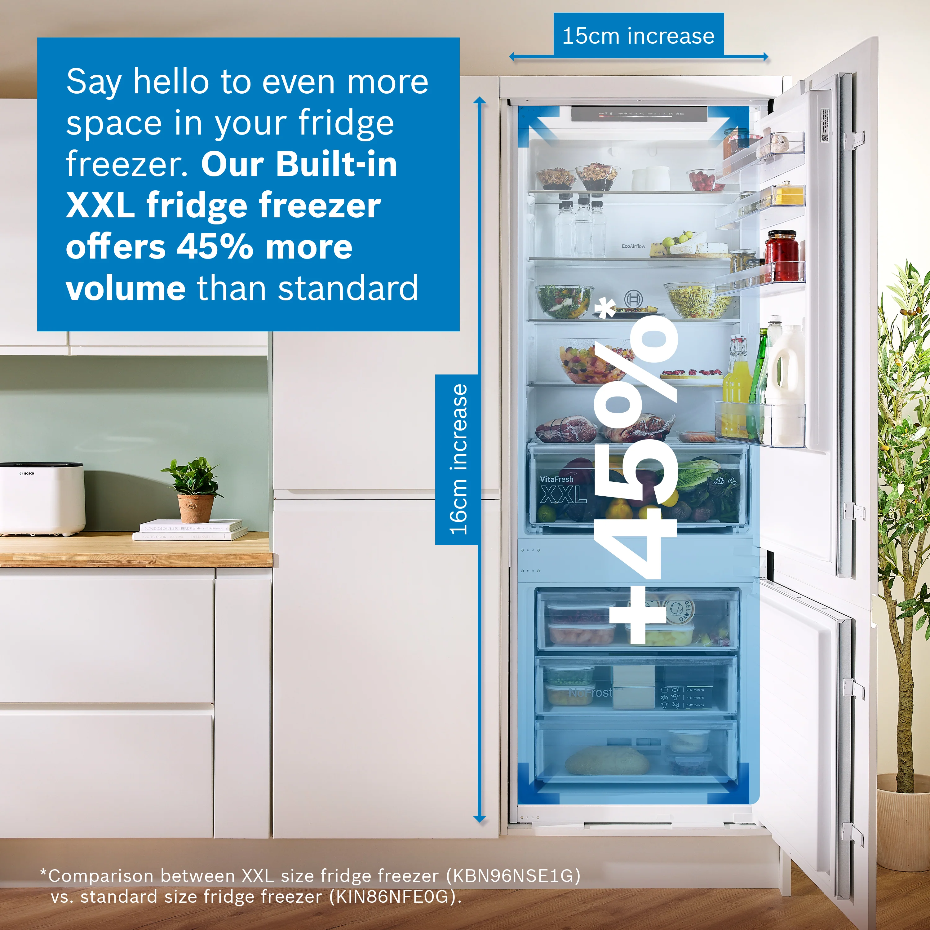 Bosch Series 2 KBN96NSE1G - Integrated XXL No Frost Fridge Freezer - 383L - E Energy Rating - Image 5