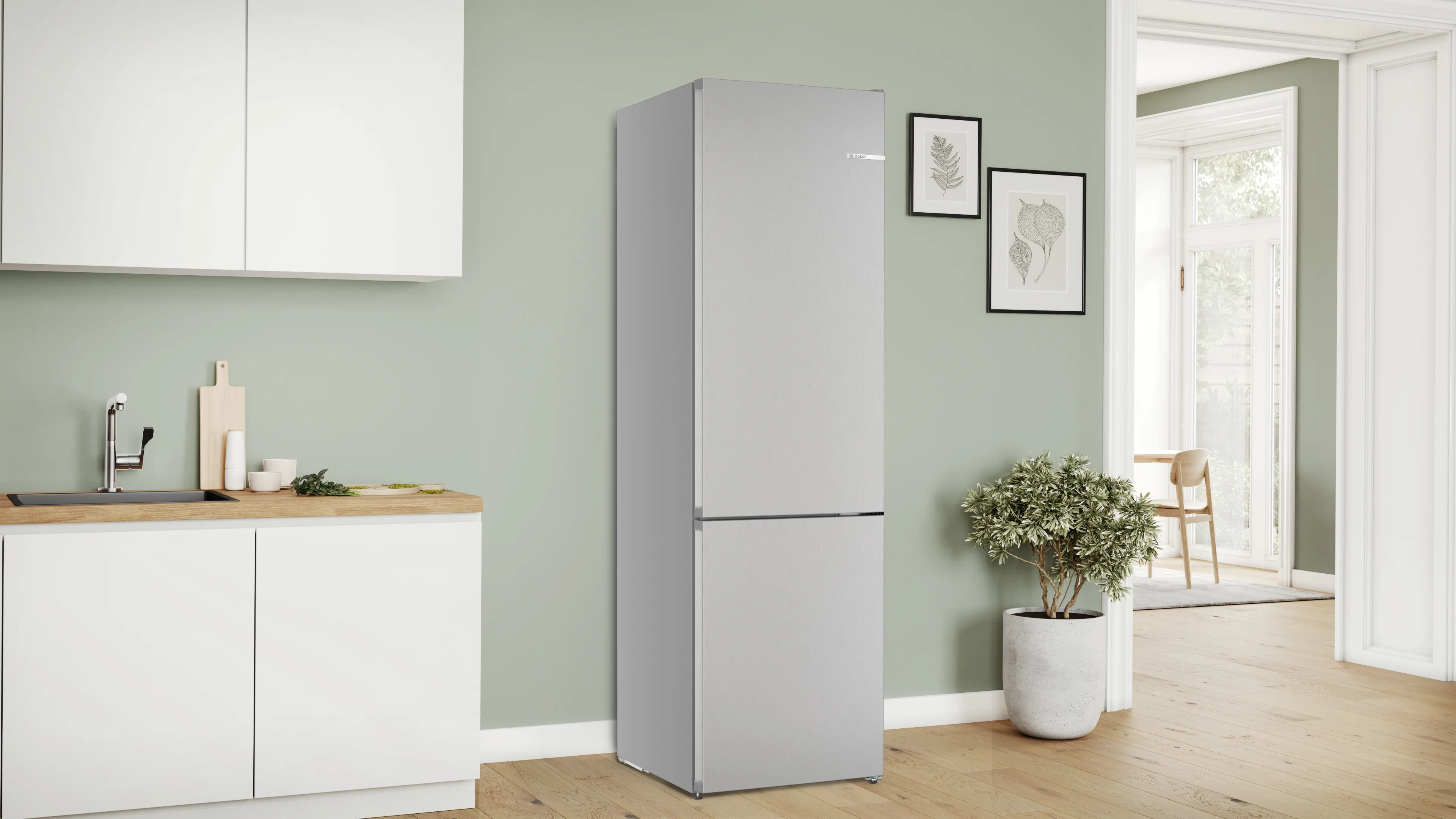 Bosch Series 4 KGN392LAGG - Stainless Steel Look Fridge Freezer - 260L/103L Capacity - A Energy Rating - Image 2