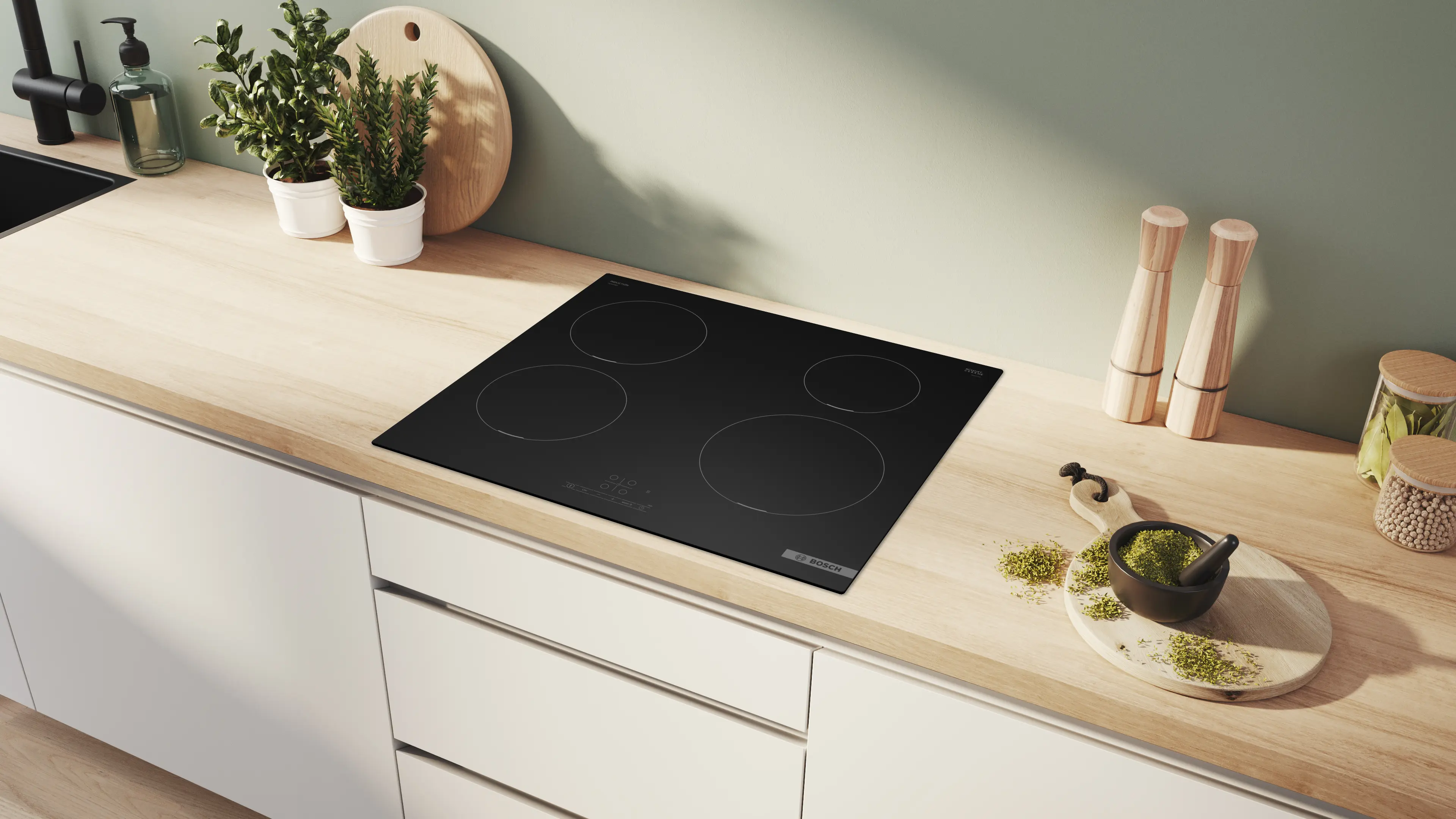 Bosch PIE61ABB5E - Black 60cm Induction Hob - 4 Zone - TouchControl - Image 3