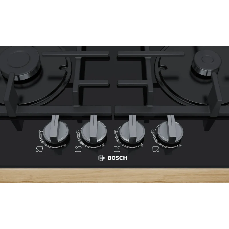 Bosch Series 4 PNP6B6B90 - Black 4 Zone Gas Hob - Image 2