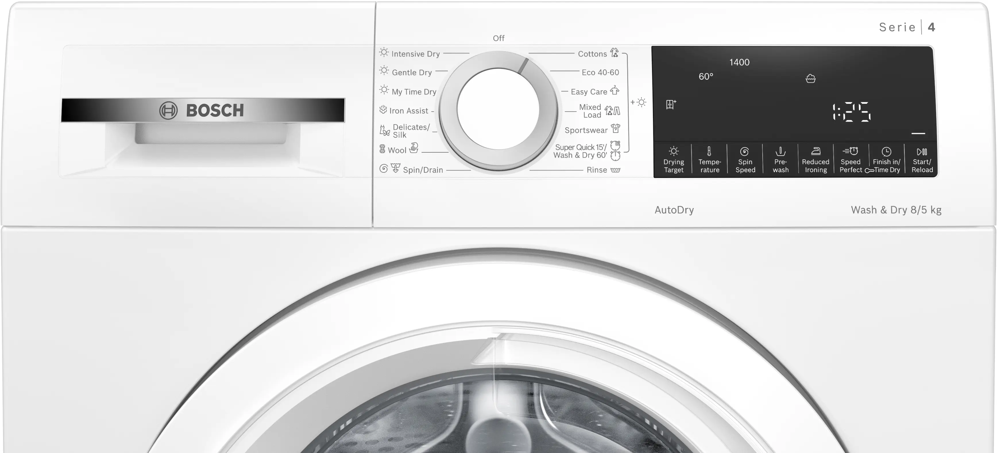 Bosch Series 4 WNA134U8GB - White 8KG/5KG Washer Dryer - 1400 RPM - C/E energy - Image 9