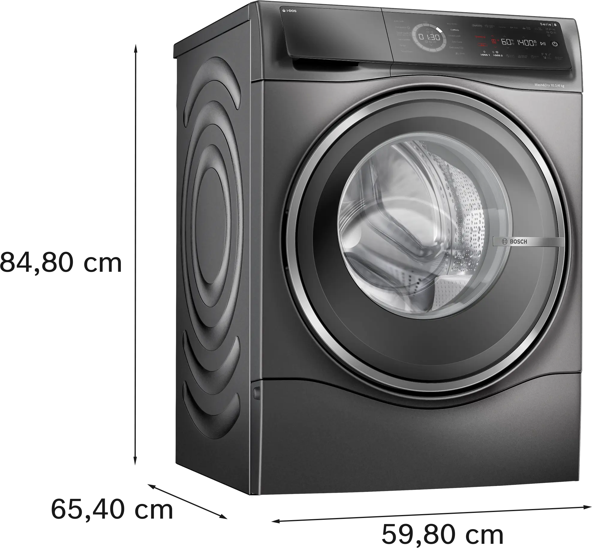 Bosch Series 8 WNC254ARGB - Graphite 10.5KG/6KG Washer Dryer - 1400 RPM - A/D energy - Image 8