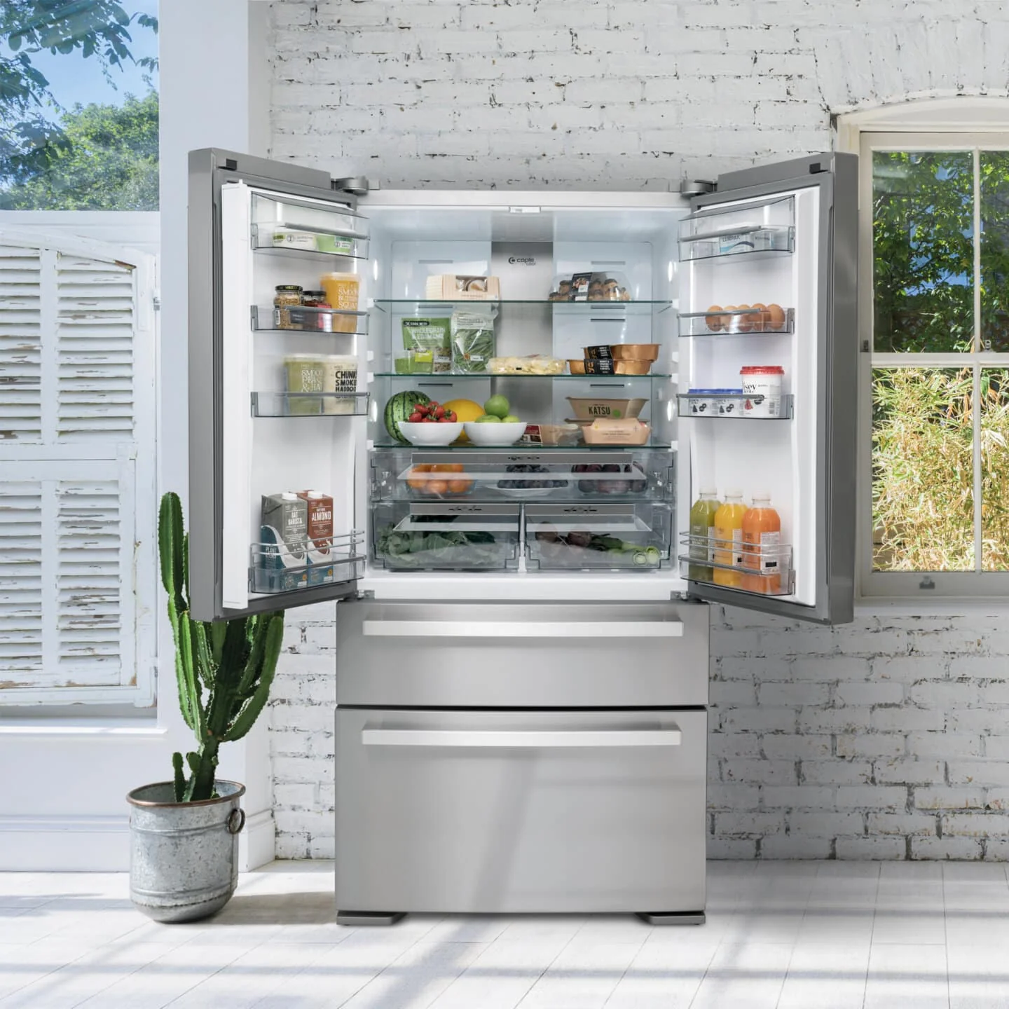 Caple CAFF43 - Stainless Steel American Fridge Freezer - 398L/211L - F Energy - Image 8