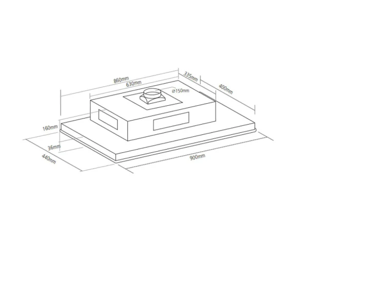 Caple CE903WH - White Glass 90cm Ceiling Extractor - Image 2