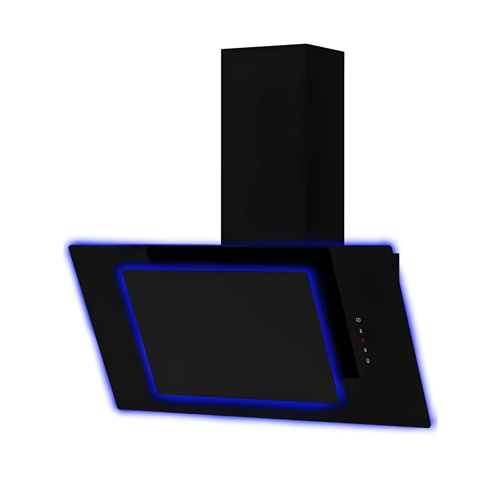 Cata UBAHALO7 - Black 70cm Angled Glass Cooker Hood - LED Touch Control - B Energy Rating