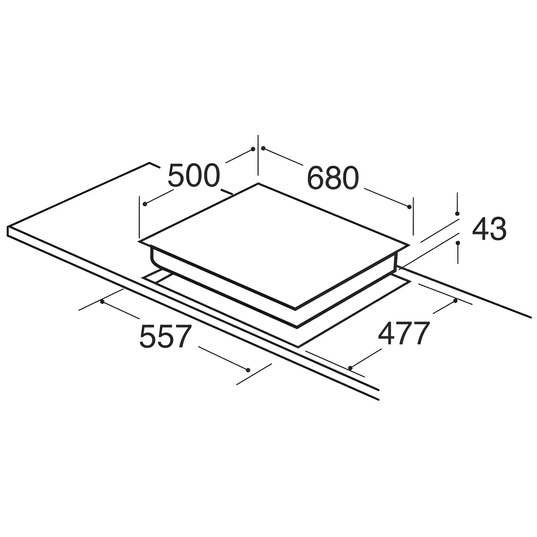 CDA HN6013FR - Black 4 Zone Induction Hob - Image 2