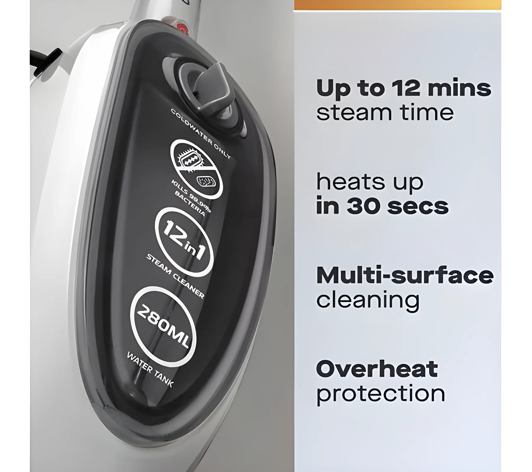 Daewoo FLR00170GE - White Steam Mop & Handheld Steam Cleaner - 1300W - 280ml - Image 2