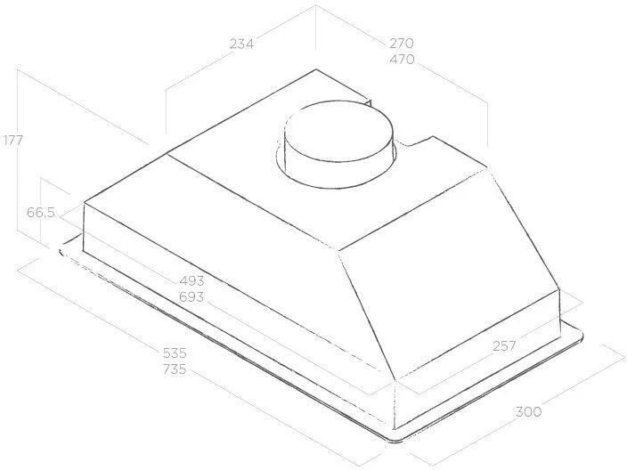 Elica ERA-STD-80 - Grey 75cm Canopy Hood - 224 M³/H Extraction Rate - C Energy Rating - Image 3