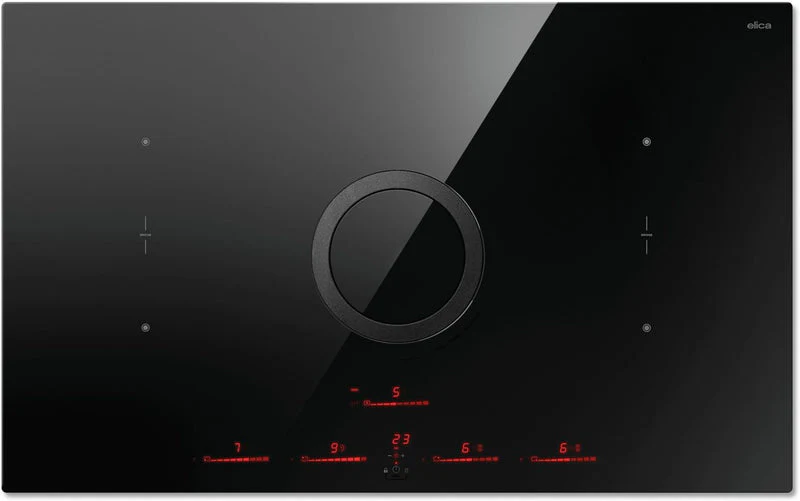 Elica NT-SWH-EVO-BL - Black 83cm Venting Hob - 4 Cooking Zones - B Energy