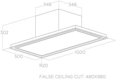 Elica SKYDOME-PLUS-30 - White 100cm Ceiling Integrated Hood - A Rated - Image 3