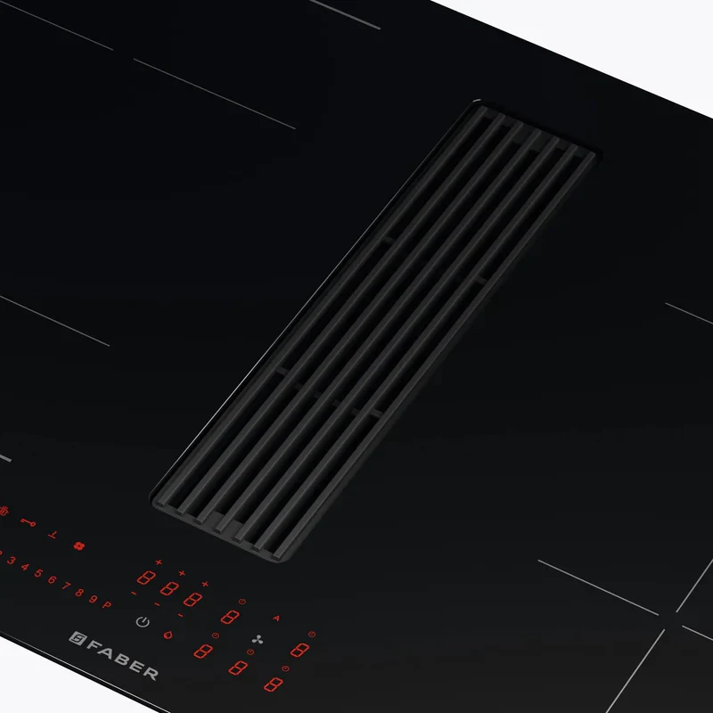 Faber GALILEO-LINEAR-F830-RC - Black 80cm Venting Hob - 4 Zones - D Energy - Image 3