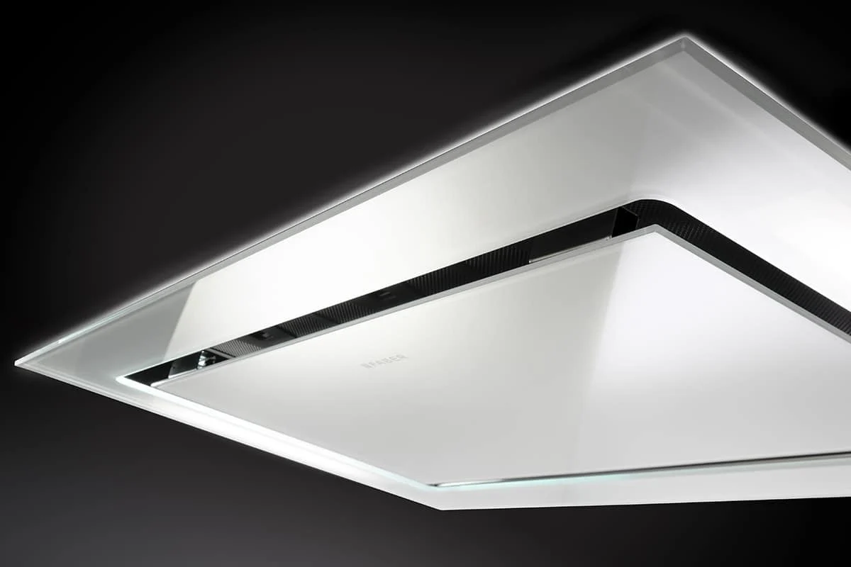 Faber Heaven Glass 2.0 EV8+ KL WH A90 - White Glass 90cm Ceiling Integrated Extractor - 700 M³/H - A Energy Rating