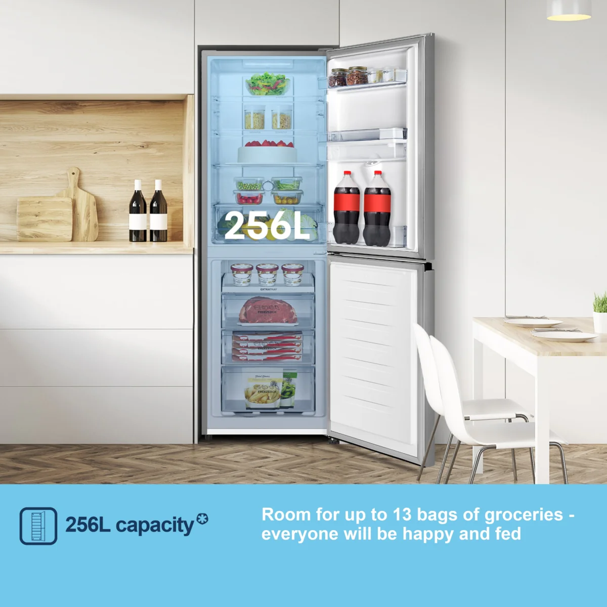 Fridgemaster MC55251DES - Silver Fridge Freezer - 256L - E Energy Rating - Image 5
