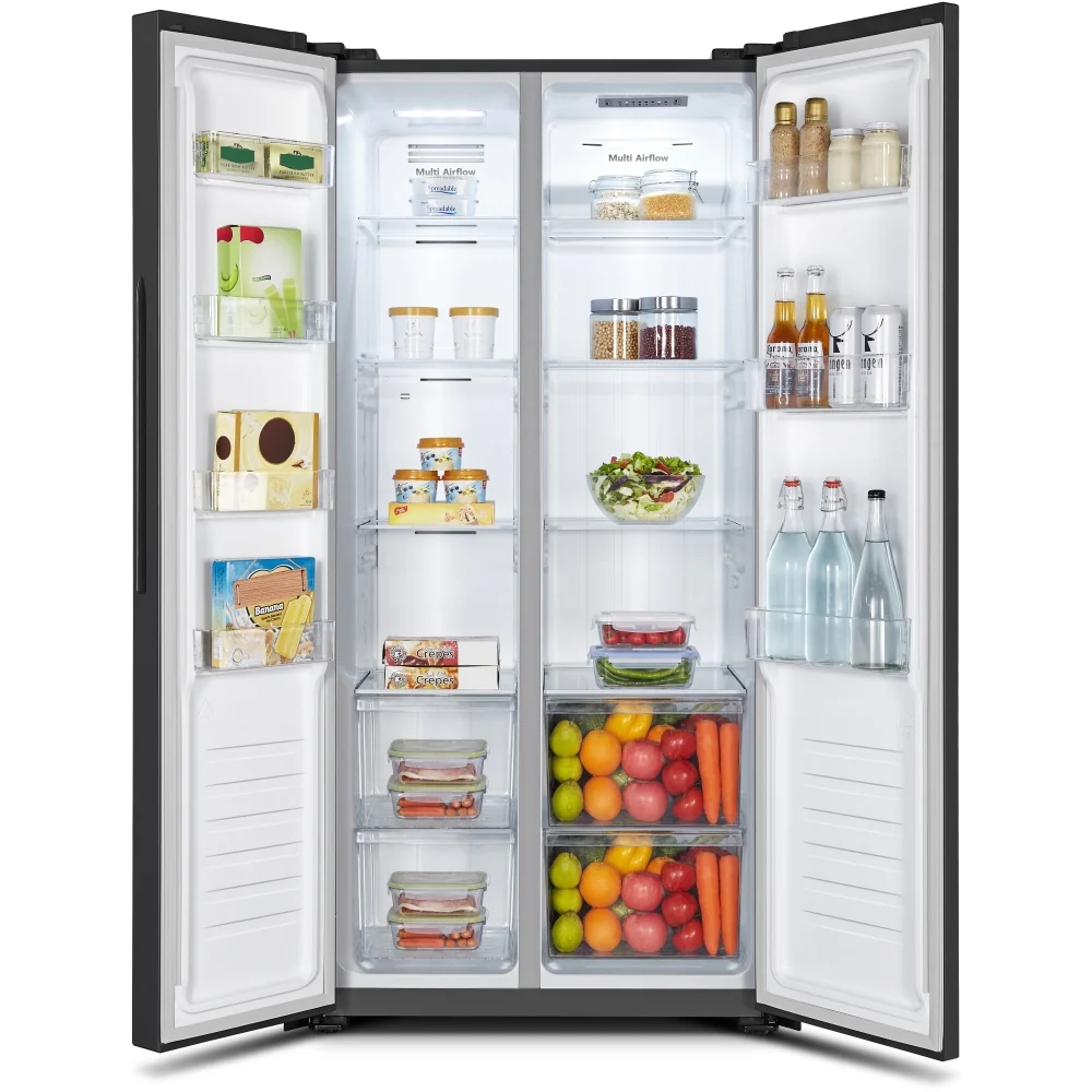 Fridgemaster MS83430EB - Black American Fridge Freezer - 441L - E Rated - Image 3