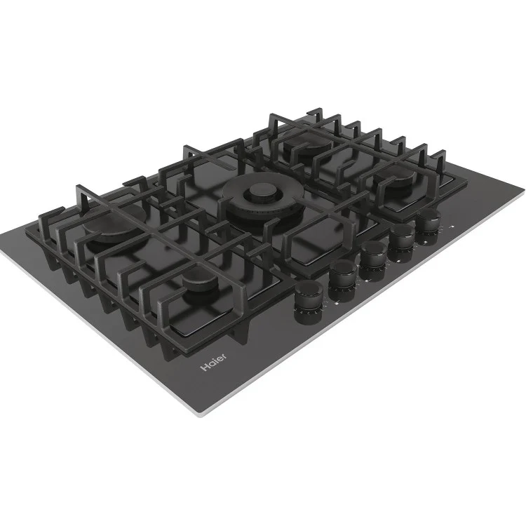 Haier HAVG75S2B - Black 5 Zone Glass Gas Hob - Image 3