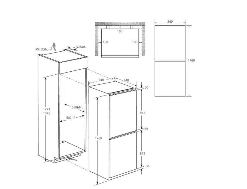 Haier HB50T618FMK - Integrated 50/50 Frost Free Fridge Freezer - E energy - Image 6