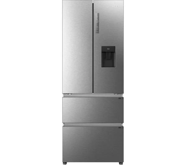 Haier HFR5719EWMP - Platinum Inox American Fridge Freezer - 444L Total Capacity - E Energy