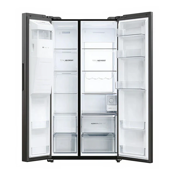 Haier HSW79F18DIPT - Slate Black Plumbed In American Fridge Freezer - 601L - D Energy Rating - Image 3