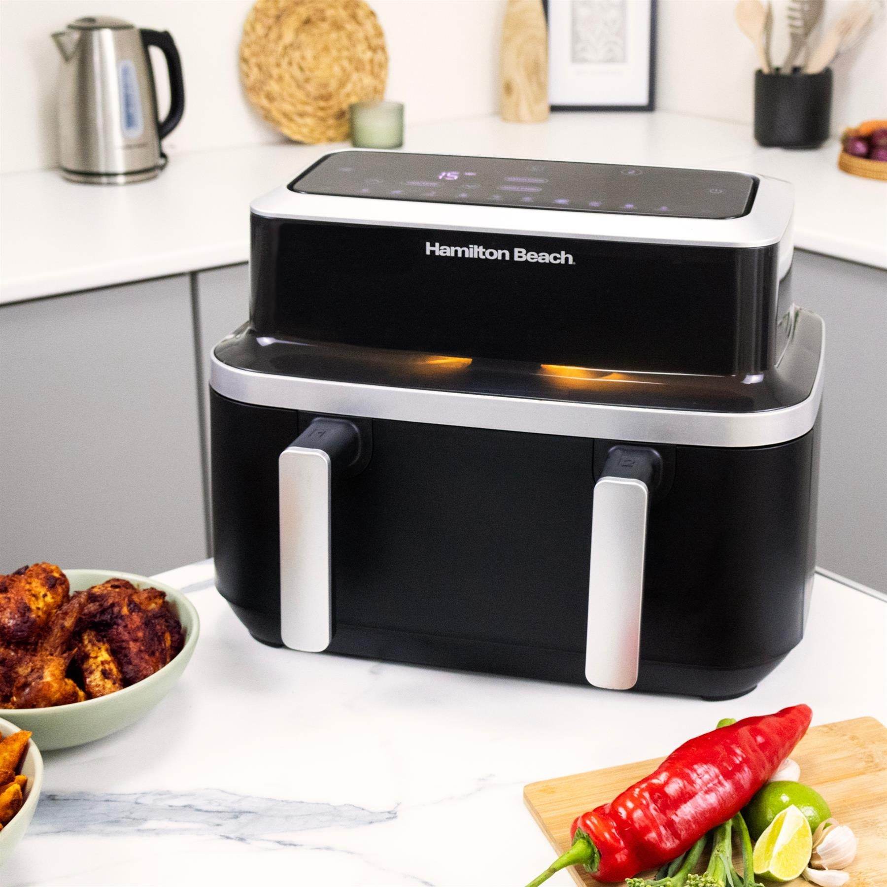 Hamilton Beach HB700VCGS - Black 9L Dual Air Fryer - Dual Zone with Vision Window - Image 4