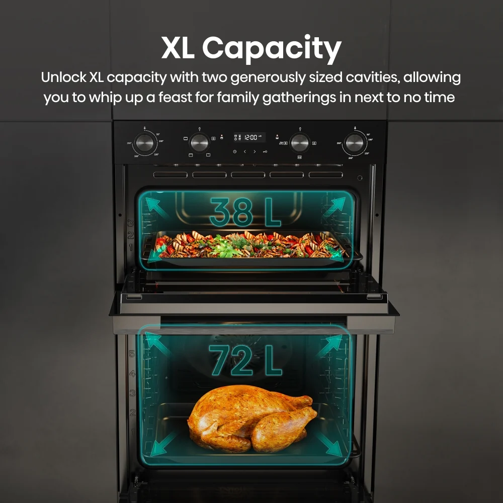 Hisense BID914221ADBG - Black Built-In Double Oven - 72L/38L - A Energy Rated - Image 3