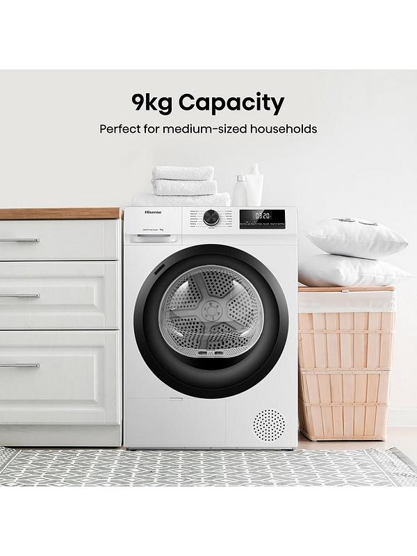 Hisense DH1Q902BW2 - White 9KG Heat Pump Tumble Dryer - D Energy - Image 3