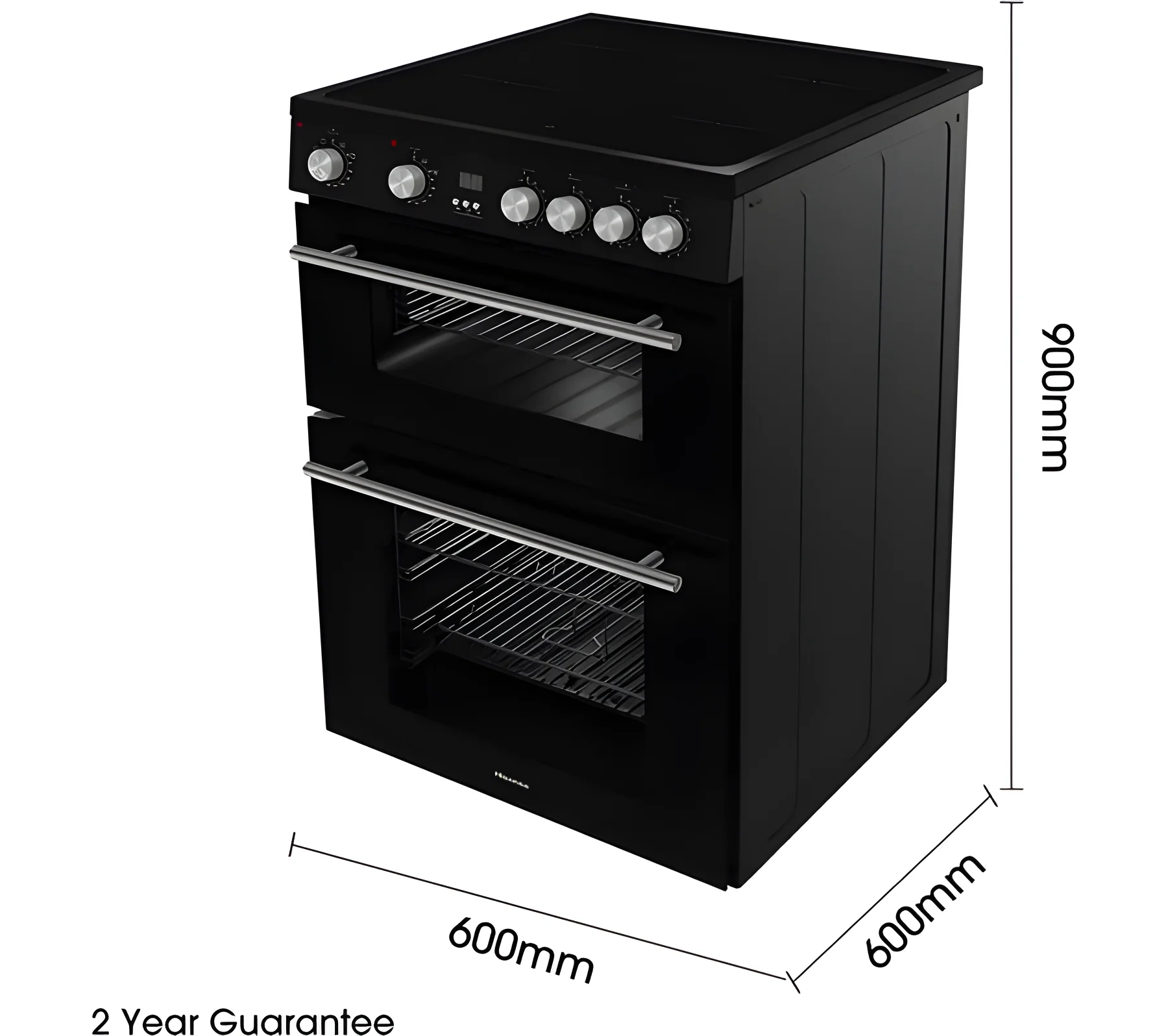 Hisense HDE3211BIBUK - Black Electric Double Oven Cooker - Induction Hob - G Energy - Image 3