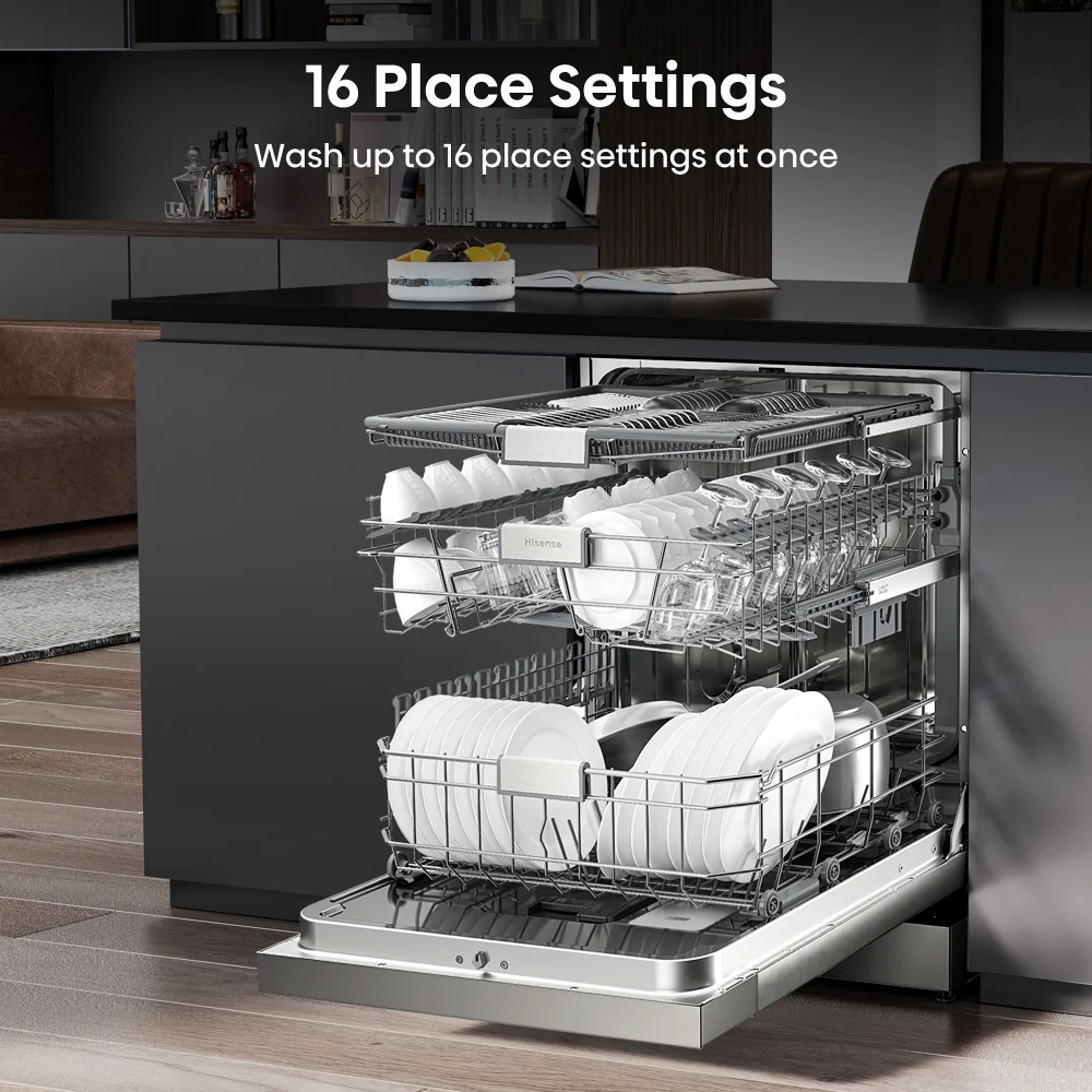 Hisense HS693C60XADUK - Stainless Steel Dishwasher - 16 Place Settings - C Energy - Image 3
