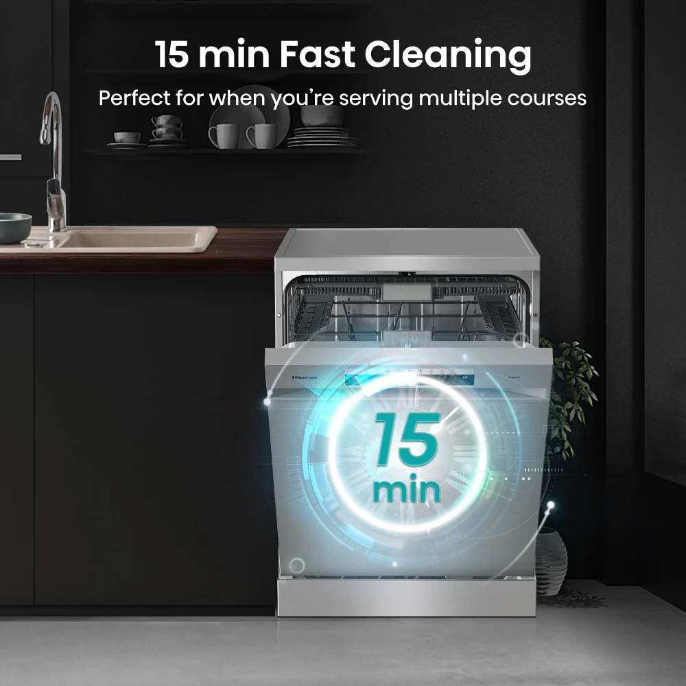 Hisense HS693C60XADUK - Stainless Steel Dishwasher - 16 Place Settings - C Energy - Image 5