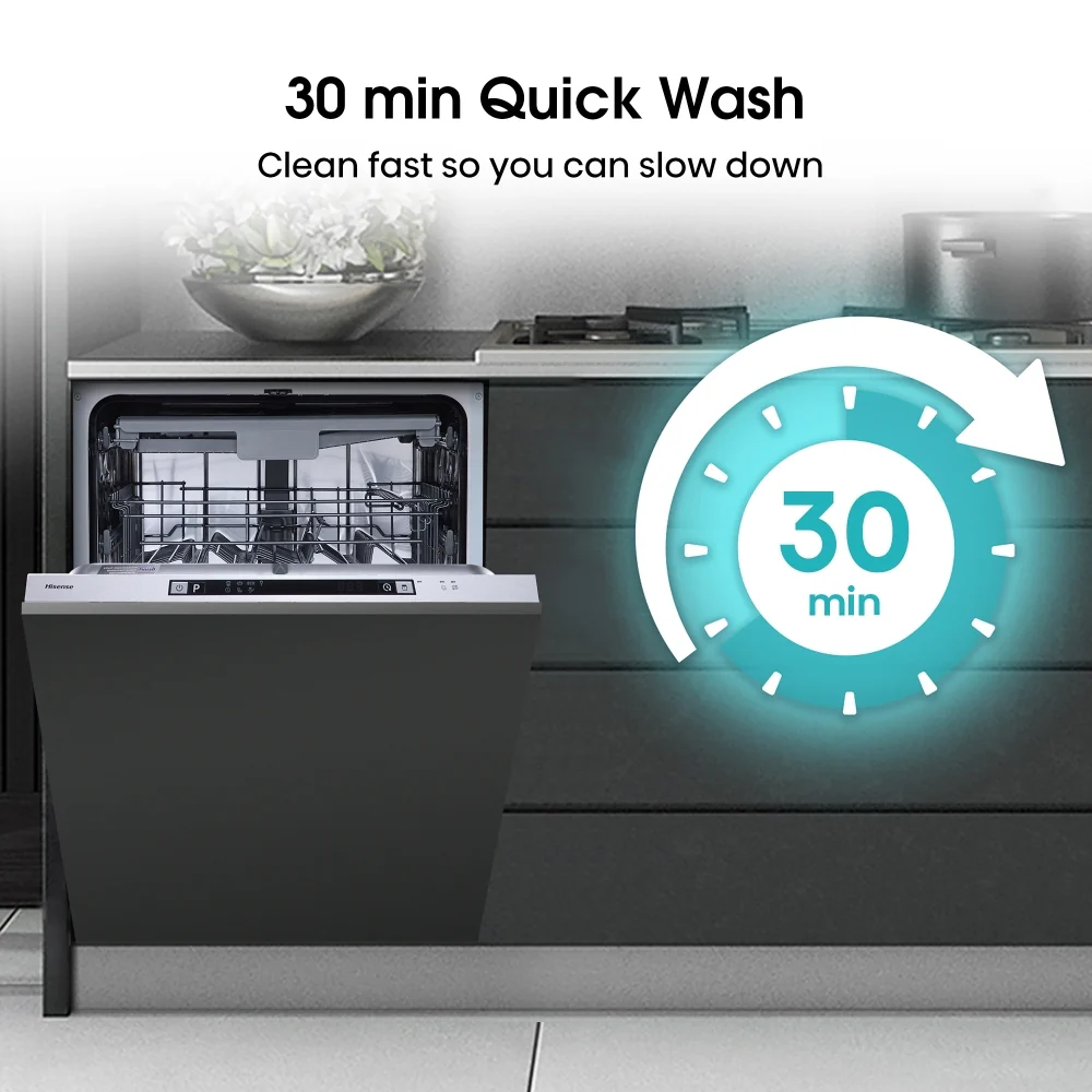 Hisense HV623D15UK - Stainless Steel Integrated Dishwasher - 14 Place Settings - D Energy - Image 4