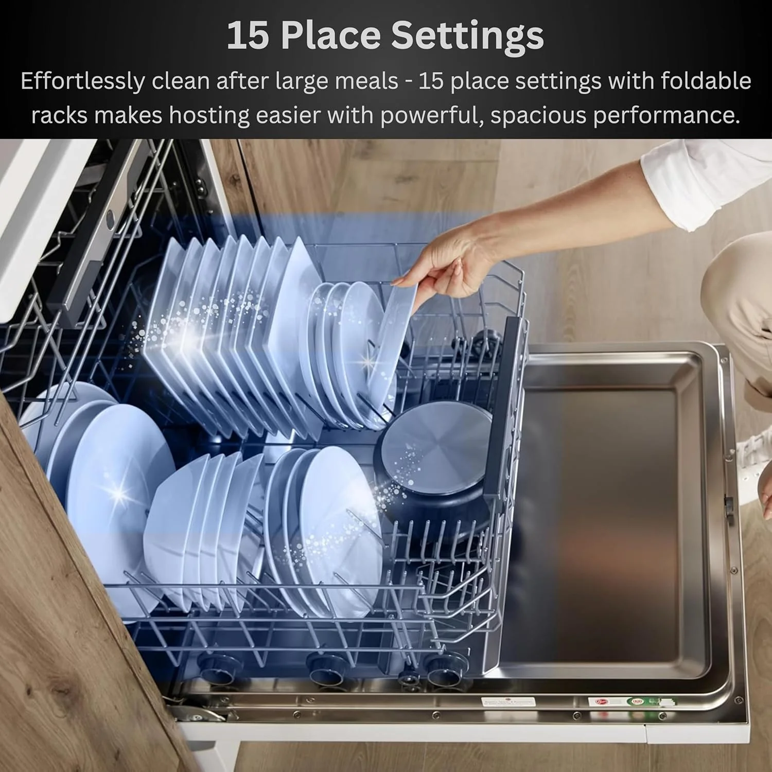 Teknix TX3FD618W - White Full Size Dishwasher - 15 Place Settings - C Energy - Image 8