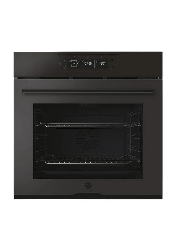 Hoover HO6 M5G3YTB - Matte &amp; Gloss Black Glass Single Oven - 78L Capacity - Pyrolytic Cleaning - WiFi - AirFry - A++ Energy