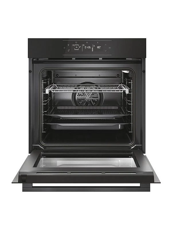 Hoover HO6 M5G3YTB - Matte &amp; Gloss Black Glass Single Oven - 78L Capacity - Pyrolytic Cleaning - WiFi - AirFry - A++ Energy - Image 2
