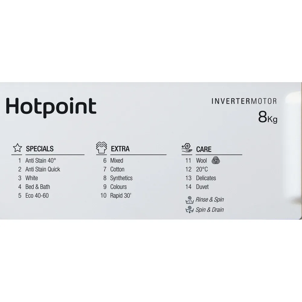 Hotpoint BI WMHG 81485 UK - Integrated 8KG Washing Machine - 1400 RPM - B energy - Image 11