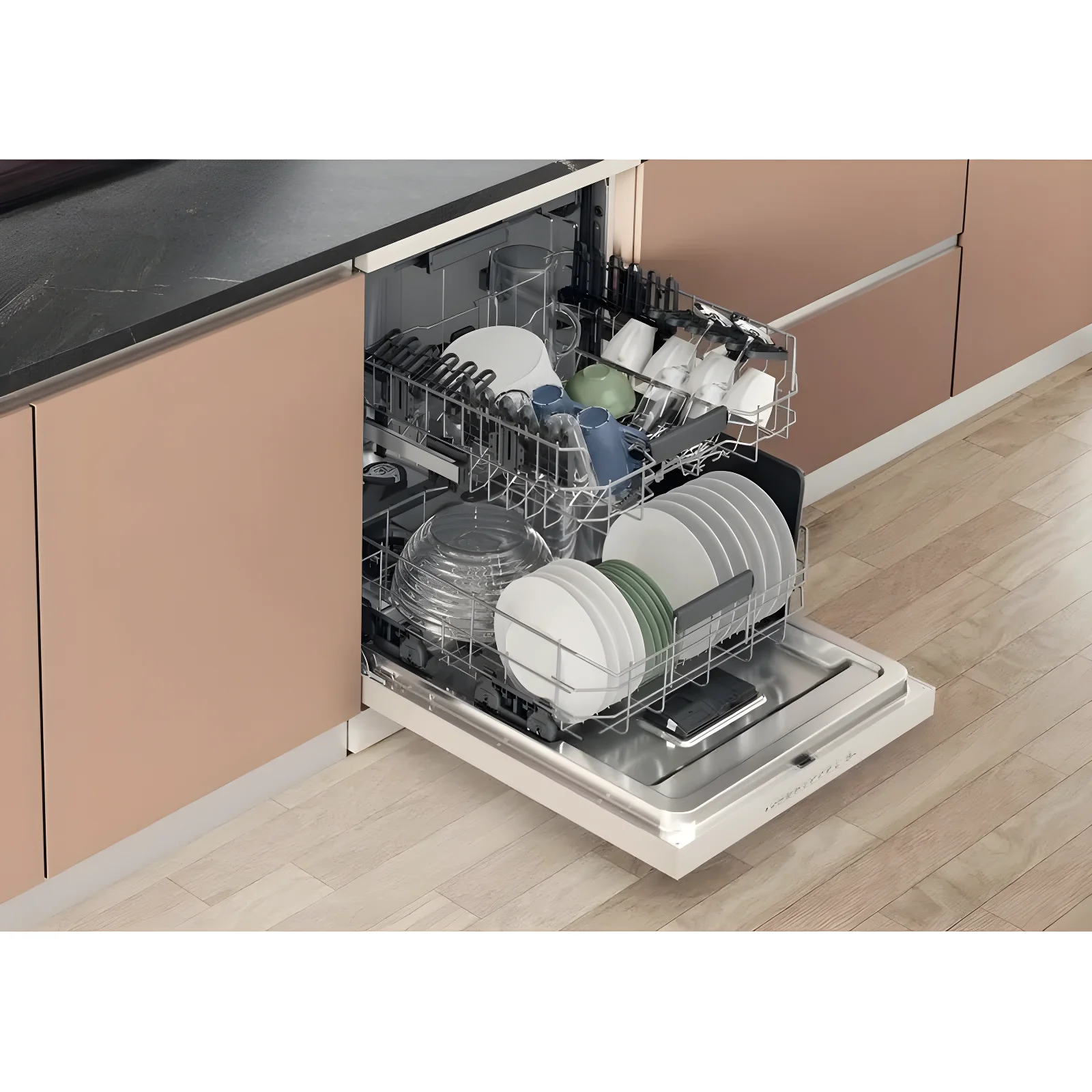 Hotpoint H7FHS51WUK - White Freestanding Full Size Dishwasher - Third Rack - B Energy - Image 5