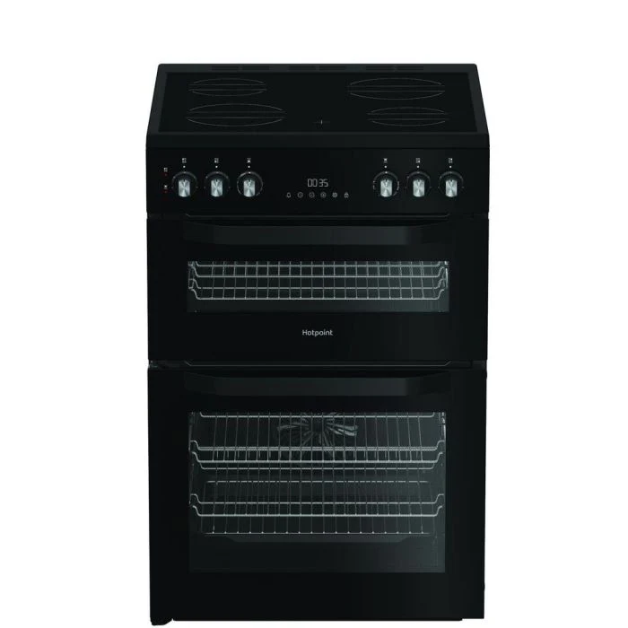 Hotpoint HDE6VDC2B1 - Black Electric Double Cooker - 60cm Ceramic Hob - A Rated