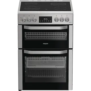 Hotpoint HDE6VDCASX - Inox Electric Double Cooker with Air Fry Function - 60cm Freestanding