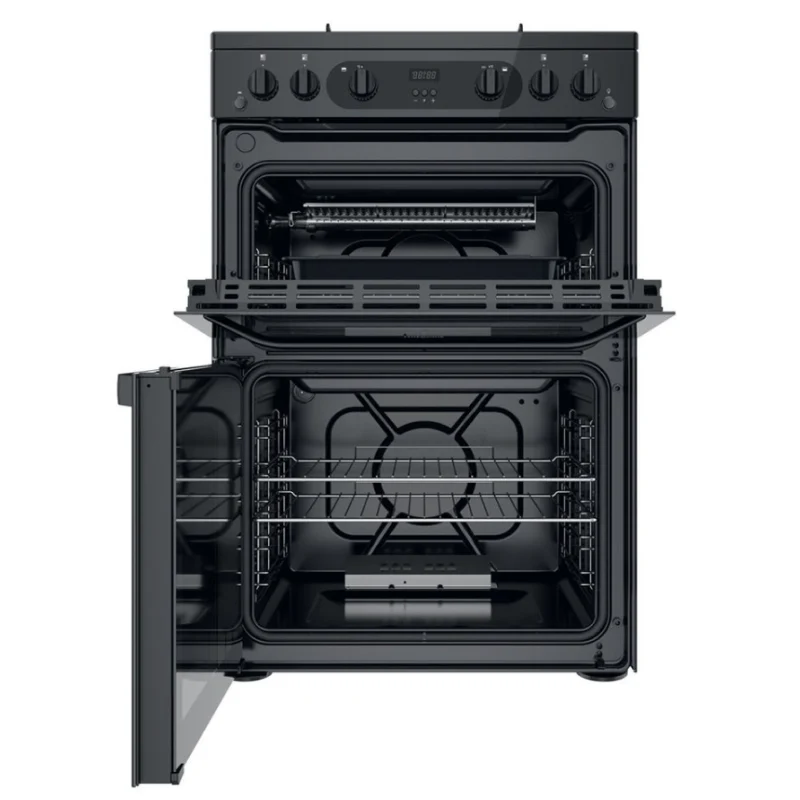 Hotpoint HDM67G0CMB/UK - Black 4 Zone Gas Cooker - Catalytic cleaning - A/A energy - Image 2
